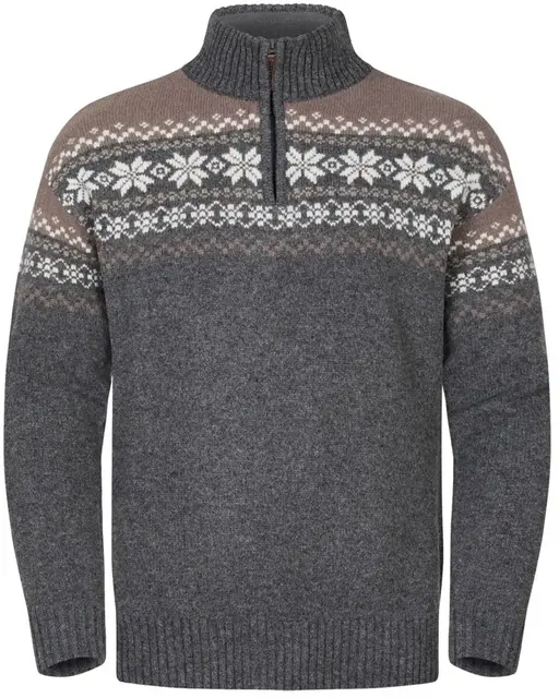 Gridarmor Snøkrystall Half Zip Grey S Grey/Beige/White, herre 