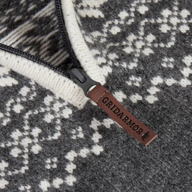 Gridarmor Snøkrystall Half Zip Ullgenser Melange S 