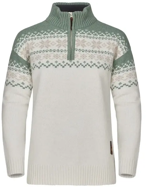 Gridarmor Snøkrystall Half Zip Ullgenser White/Green S 