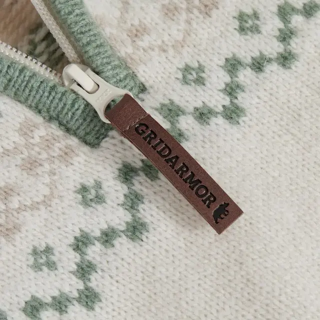 Gridarmor Snøkrystall Half Zip Ullgenser White/Green S 