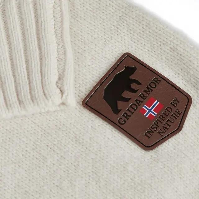 Gridarmor Snøkrystall Half Zip Ullgenser White/Green S 