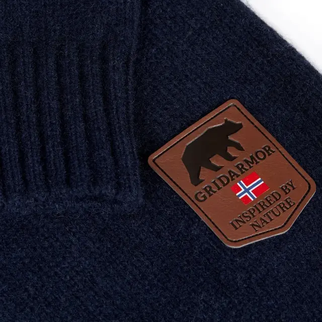 Gridarmor Snøkrystall Half Zip Ullgenser Navy/White S 