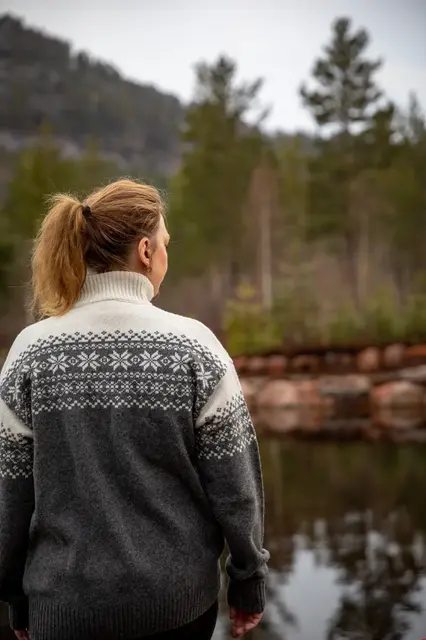 Gridarmor Snøkrystall Half Zip Ullgenser Navy/White S 