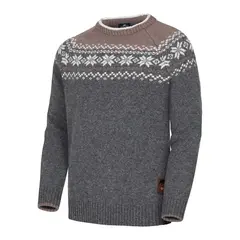 Gridarmor Sn&#248;krystall Round Neck Gray S Ullgenser til herre fra Gridarmor