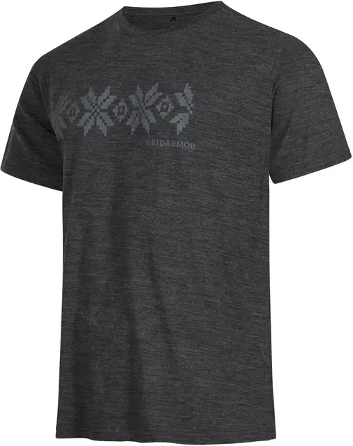 Gridarmor Larsnes Merino T-skjorte M L Dk. greymelange 