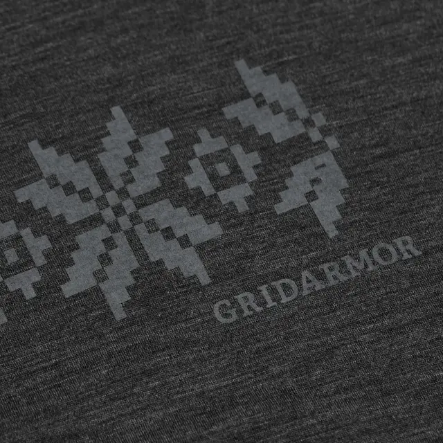 Gridarmor Larsnes Merino T-skjorte M L Dk. greymelange 