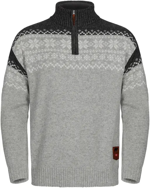 Gridarmor Snøkrystall Hz Ullgenser M L Lt. grey/Dk. grey/white 