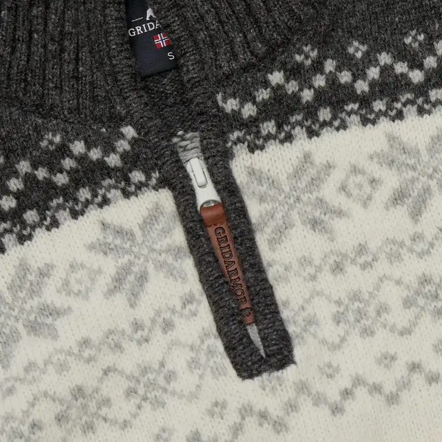 Gridarmor Snøkrystall Hz Ullgenser W L White/Dk. grey/Lt. grey 