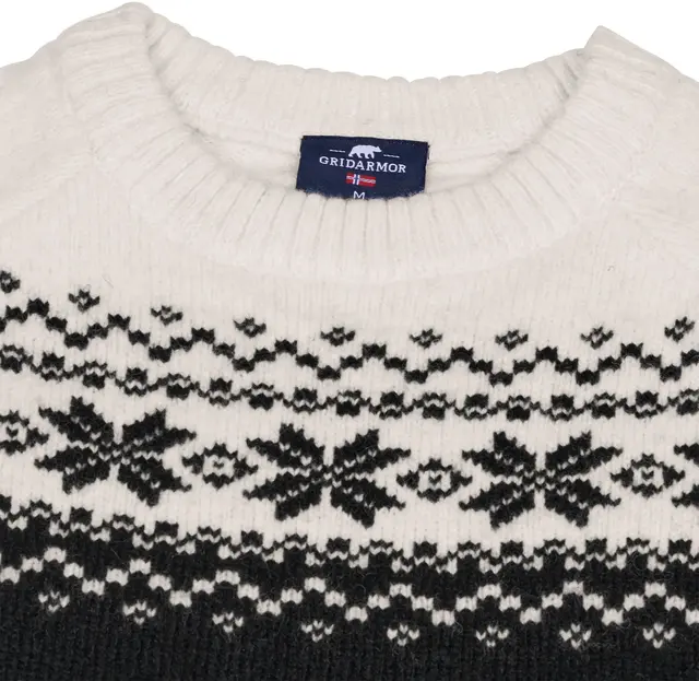 Gridarmor Wmn Snøkrystall Round Neck L Black/white, dame 