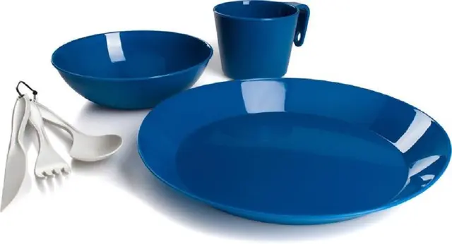 GSI Cascadian Table set Sky blue Kopp, bestikk, tallerken og bolle 