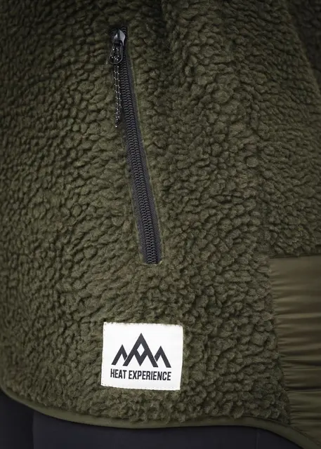 Heat Experience Pile Fleece Unisex XS Olive Green 