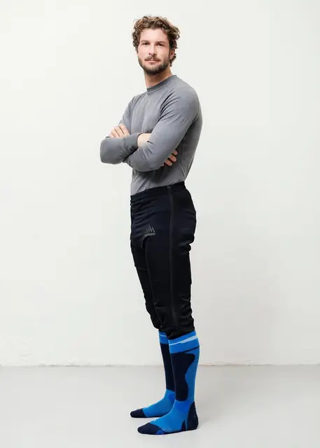 Heat Experience Heated Knee Pants S Slitesterk sort varmebukse med glidelås 