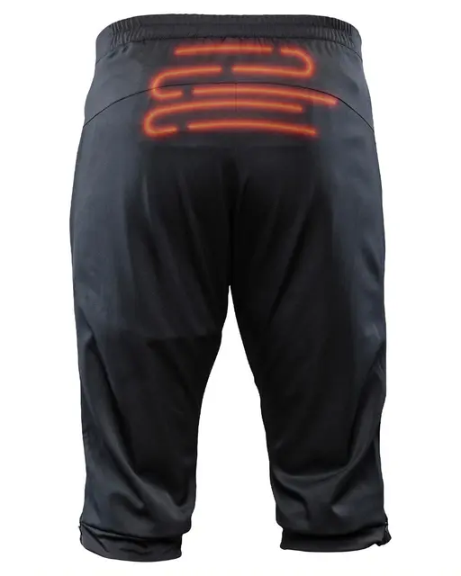 Heat Experience Heated Knee Pants S Slitesterk sort varmebukse med glidelås 