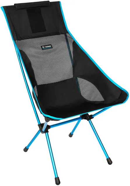 Helinox Sunset Chair Black/Cyan Blue Høy og komfortabel stol 