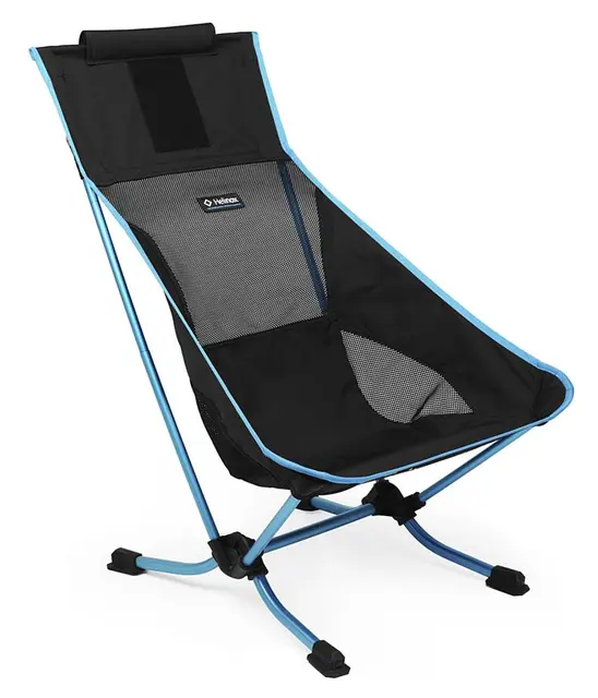 Helinox Beach Chair Black/Cyan Blue Superlett og kompakt stol for stranden 