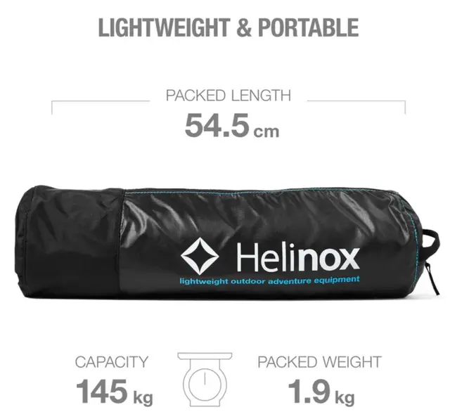 Helinox Savanna Chair Black/Blue Stol med høy rygg og bredere sete 