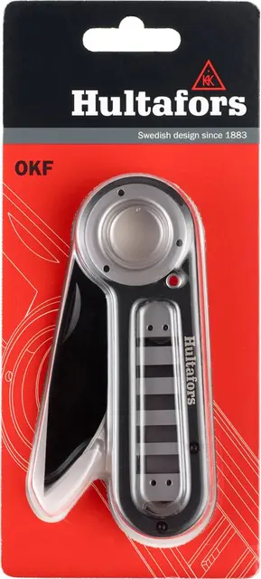 Hultafors OKF Foldekniv til fritidsbruk Robust foldekniv i svartbelagt aluminium 