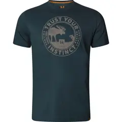 H&#228;rkila Moose S/S T-skjorte Dark Navy T-skjorte i bomull med trykk foran 