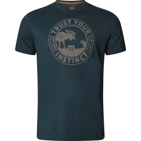 Härkila Moose S/S T-skjorte Dark Navy T-skjorte i bomull med trykk foran 