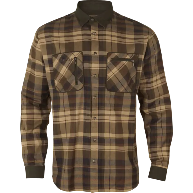 Härkila Pajala Skjorte Beige w/brown M Rutete skjorte i 100% bomull 