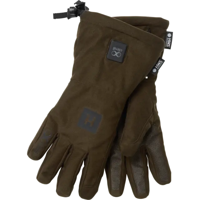 Härkila clim8 HWS gloves Brun M Regulerer automatisk varmen i hanskene 
