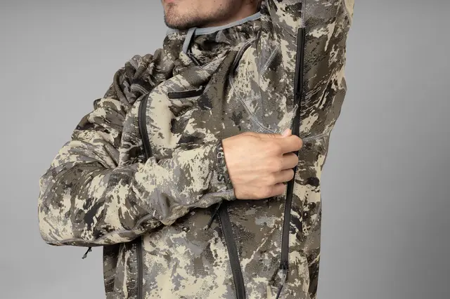 Härkila Mountain Hunter Expedition M Fleece Hoodie med glidelås og hette 