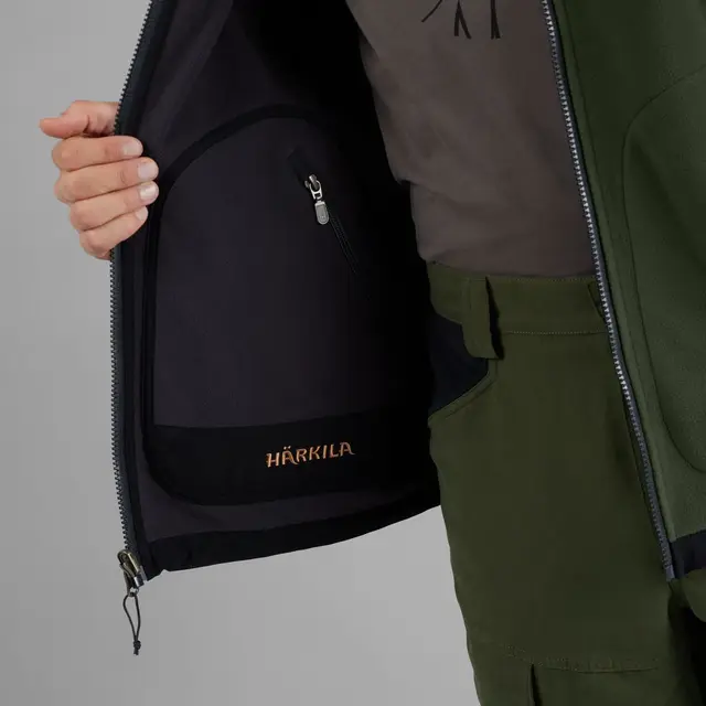 Härkila Kamko fleecejakke Grey/Green L Vendbar fleecjakke med Windstopper 