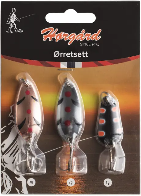 Hørgård Ørretfiske sluksett 3-pack Sluksett for ørretfiske i ferskvann 