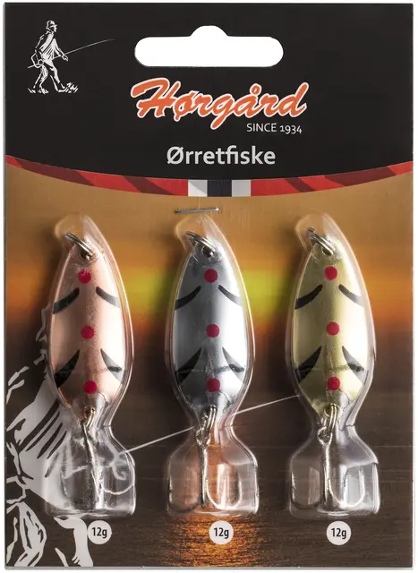Hørgård Ørretfiske sluksett 3-pack 12g Sluksett med tre ørretsluker 