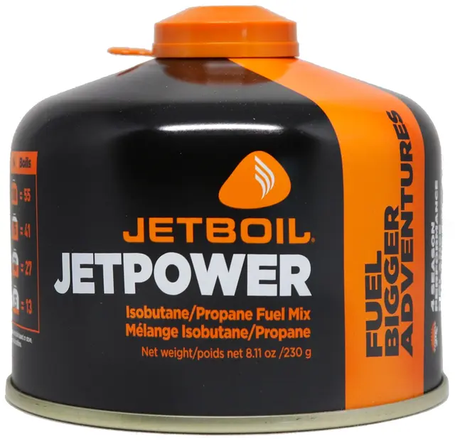 Jetboil JetPower gass 230g Gassboks med høyytelses propan/isobutan 
