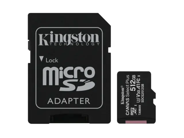 Kingston Canvas Select SDHC Kort 512GB Minnekort til viltkamera 