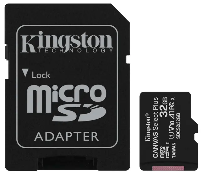 Kingston Canvas Select Plus microSD 32GB Minnekort med SD adapter 