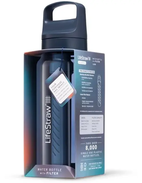 Lifestraw Go 2.0 1L Aegean Sea Filterflaske for reise og daglig bruk 