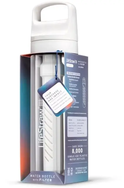 Lifestraw Go 2.0 650ml Clear Filterflaske for reise og daglig bruk 