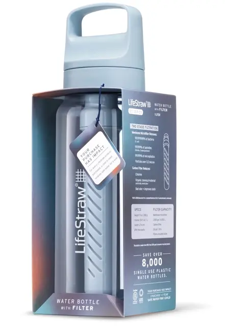 Lifestraw Go 2.0 1L Icelandic Blue Filterflaske for reise og daglig bruk 