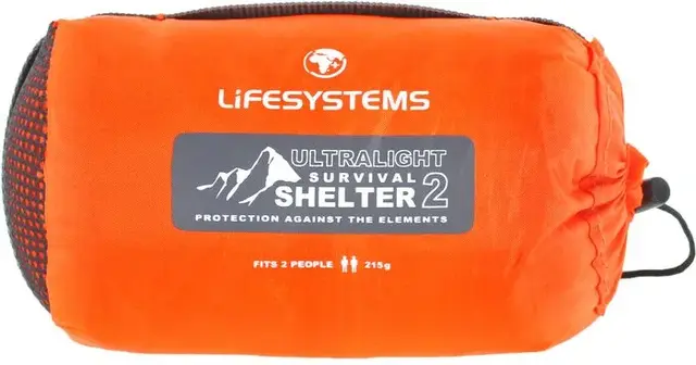 Lifesystems Ultralight Survival 2 Orange Superlett vindsekk som rommer 2 personer 