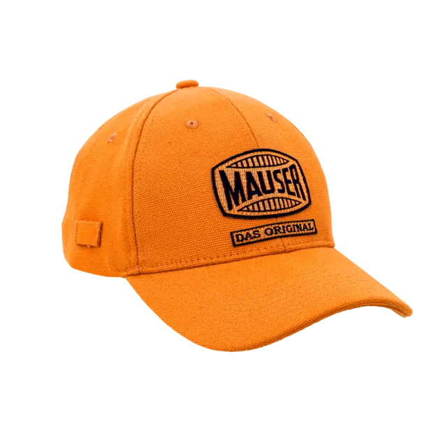 Mauser Canvas Cap Blaze Orange Slitesterk caps med Mauser logo 