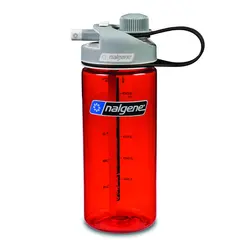 Nalgene Multidrink Sustain Red 0,6 L Allsidig drikkeflaske med to drikkem&#229;ter