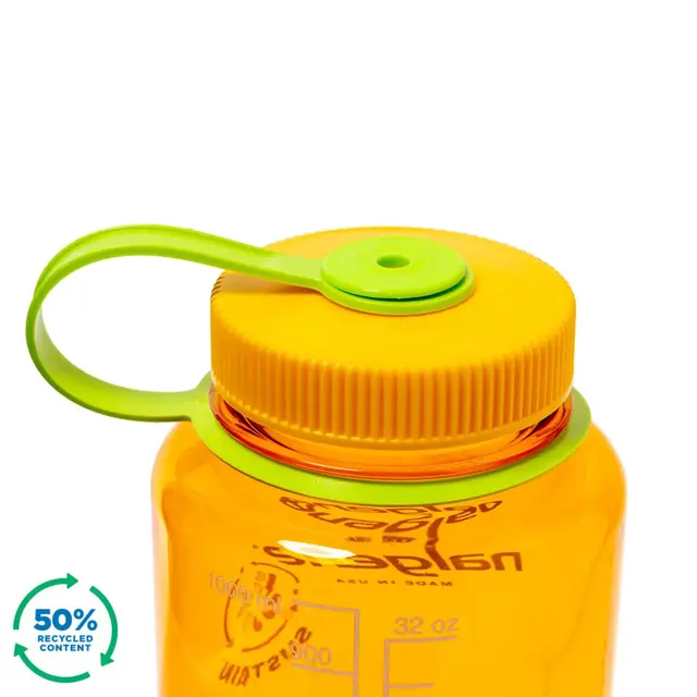 Nalgene 1L Wide Mouth Sustain Clementine 1 liter drikkeflaske med vid åpning 