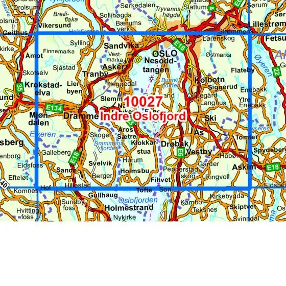 Nordeca Norges-serien Indre Oslofjord Turkart i Norge-serien med 1:50.000 