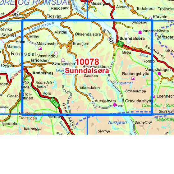 Nordeca Norges-serien Sunndalsøra Turkart i Norge-serien med 1:50.000 