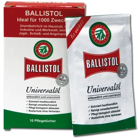 Ballistol Oljeserviett (vipes) 10-pk Universaloljen i geniale våtservietter 