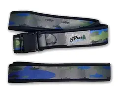 O&#39;Pros Wading Belt Aqua Fish Camo Vadebelte i behagelig neopren