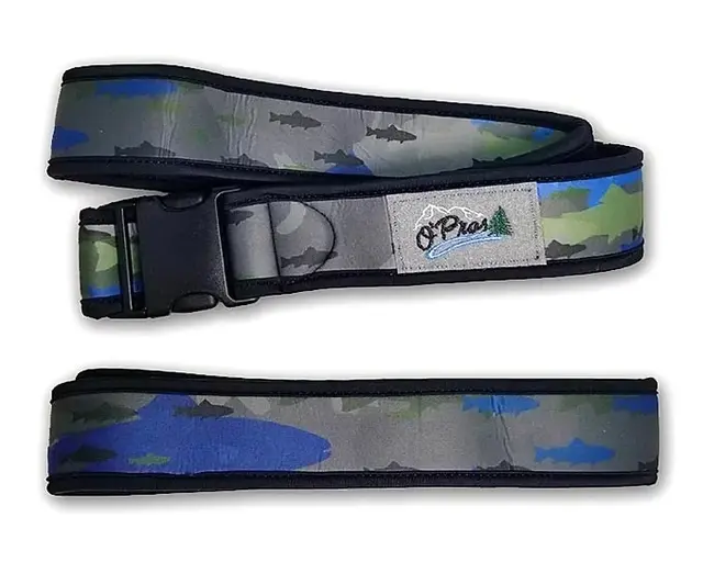 O'Pros Wading Belt Aqua Fish Camo Vadebelte i behagelig neopren 