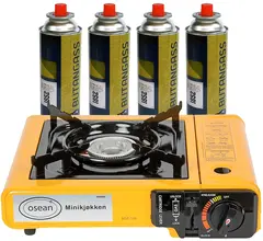 Osean Minikj&#248;kken med 4 gassbokser 2300w minikj&#248;kken og 4x220g gassbokser