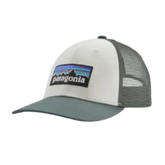 Patagonia P-6 Logo LoPro Trucker Hat White w/Nouveau Green