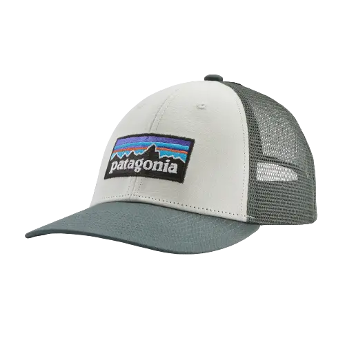Patagonia P-6 Logo LoPro Trucker Hat White w/Nouveau Green 