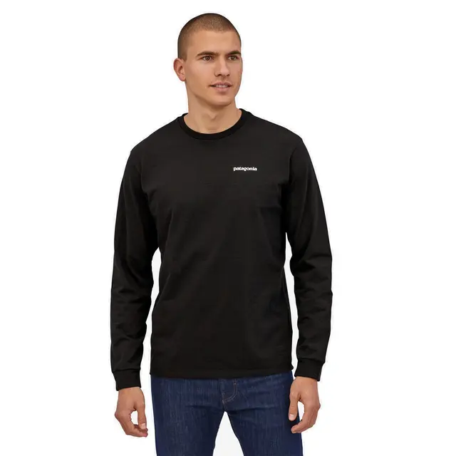 Patagonia LS P-6 Responsibili-Tee XS Black LongSleeve t-shirt med logo 