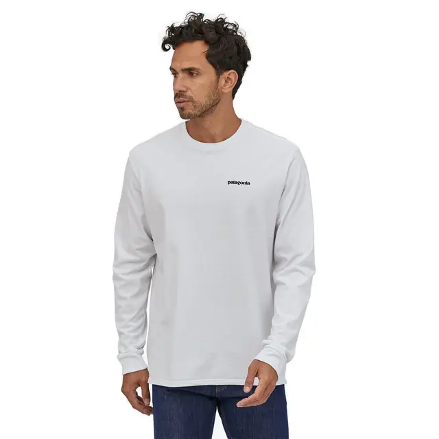 Patagonia LS P-6 Responsibili-Tee XS White LongSleeve t-shirt med logo 
