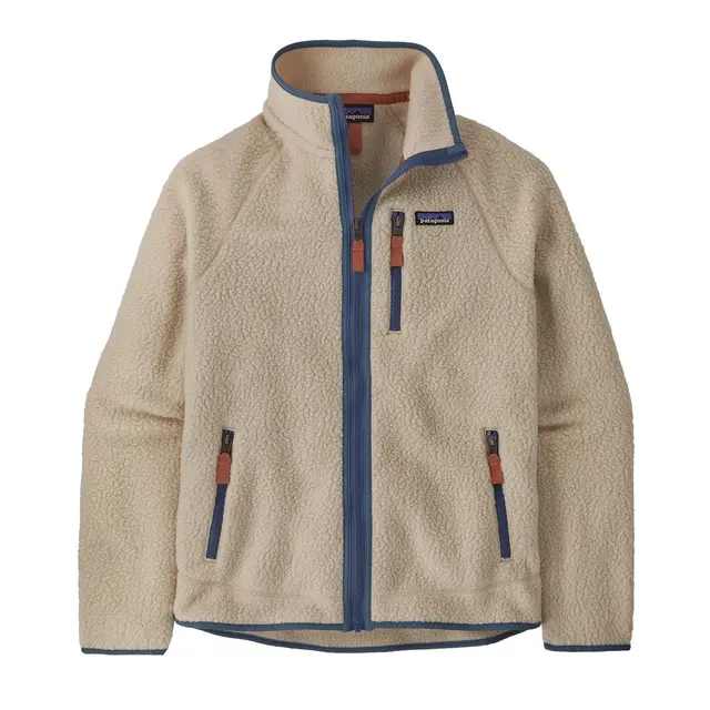 Patagonia M Retro Pile Jkt S Dark Natural w/Utility Blue Fleecejakke 